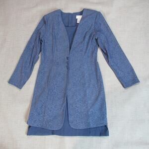 Fashion Bug Dress Womens Size 6 Blue Blue Floral Secretary Conservative Faux Top